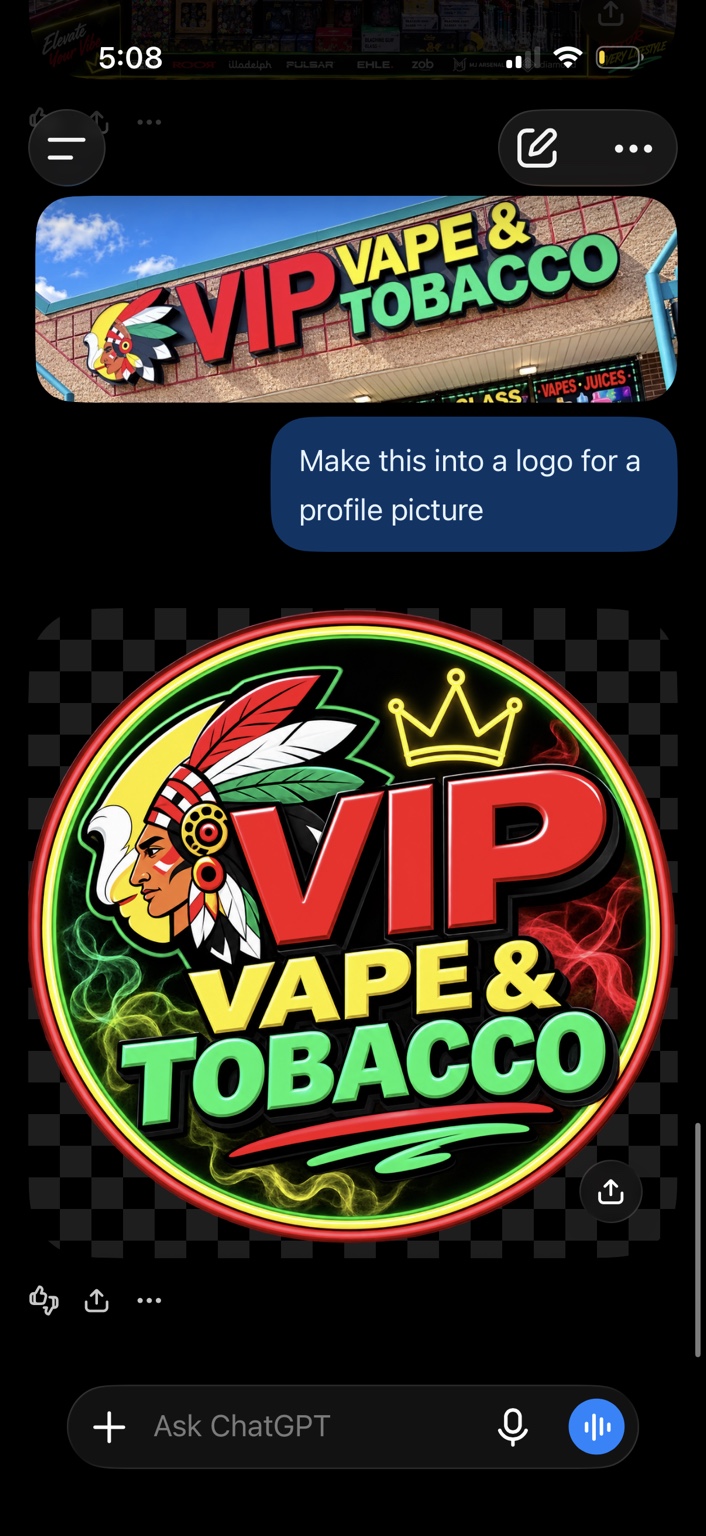 VIP Vape & Tobacco logo
